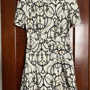 Elegant White Dress with Jewel Pattern